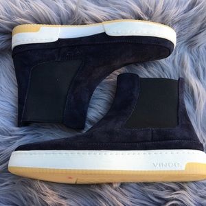 Vince Black Newlyn Chelsea Suede Sneakers